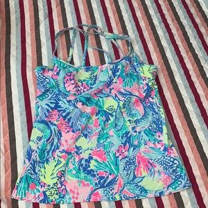 LILLY PULITZER MERMAIDS COVE LUXLETIC TOP SZ M